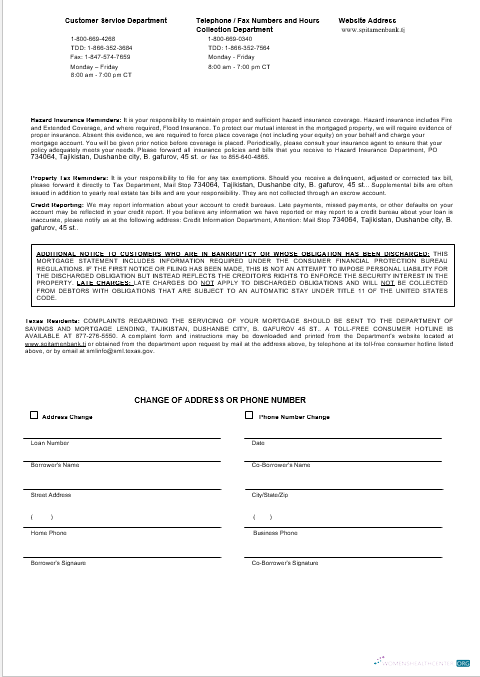 Download Tajikistan Spitamen Bank mortgage statement in Word and PDF formats 3 Photoshop template